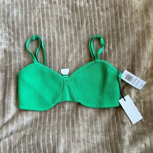 Babaton Sculpt Knit Crop Top | Small, Green